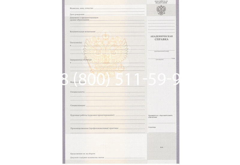 Купить Академическая справка образца 2010-2011 год для колледжа в Липецке Купить Академическая справка образца 2010-2011 год для колледжа в Липецке
